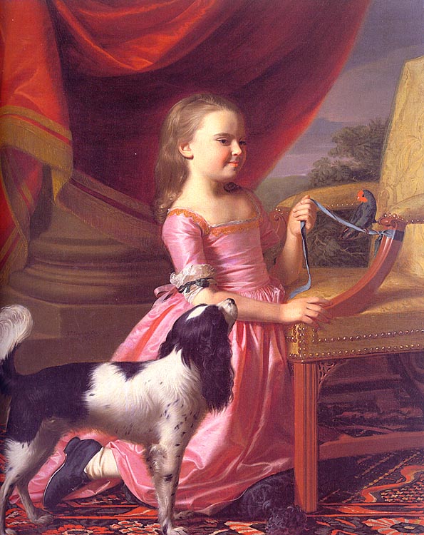 Young Lady with a Bird and a Dog